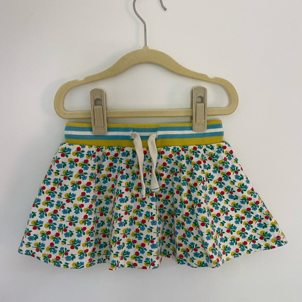 Mini Boden White and Blue Flared Skort